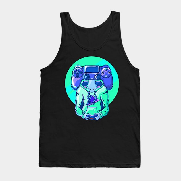 Retro Gamer Head Tank Top by nataliesnow24